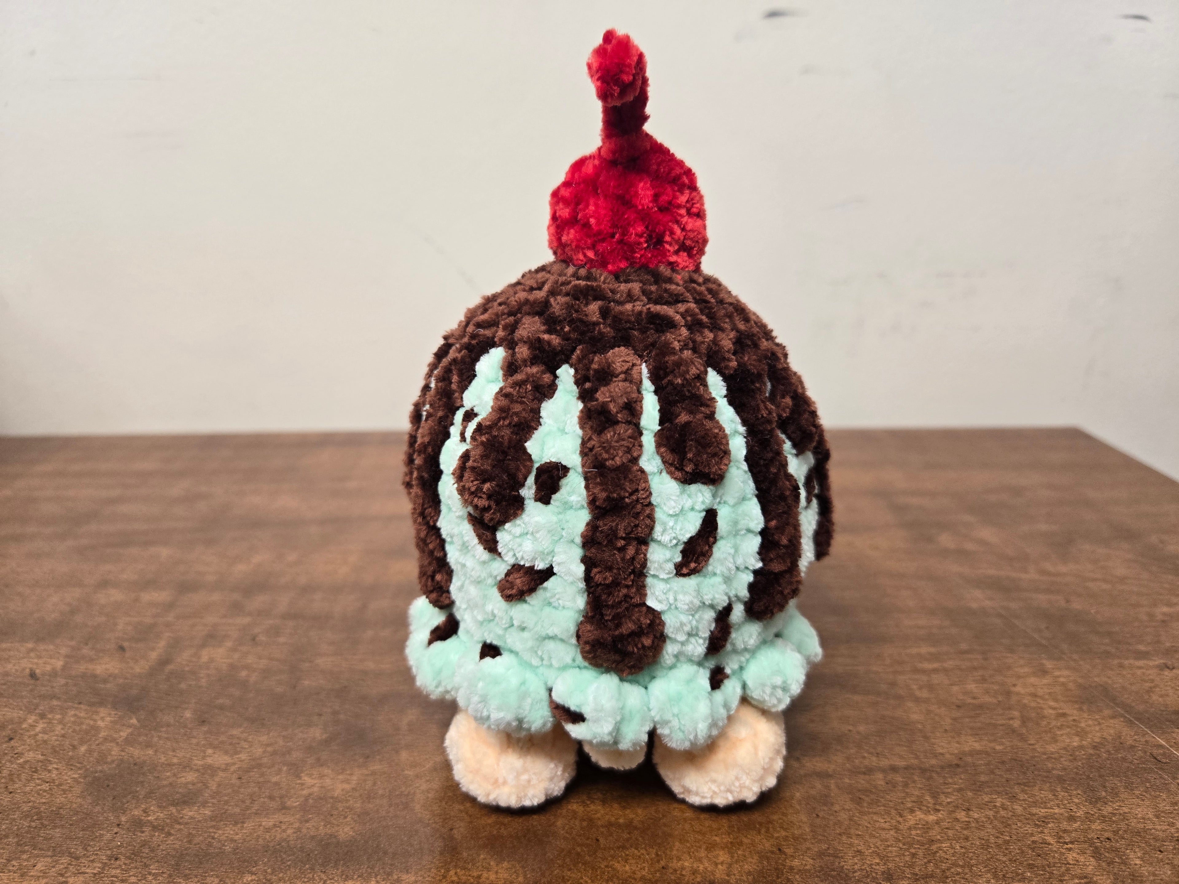 Tall Mint Chocolate Chip Ice Cream Sundae Turtle Plushy