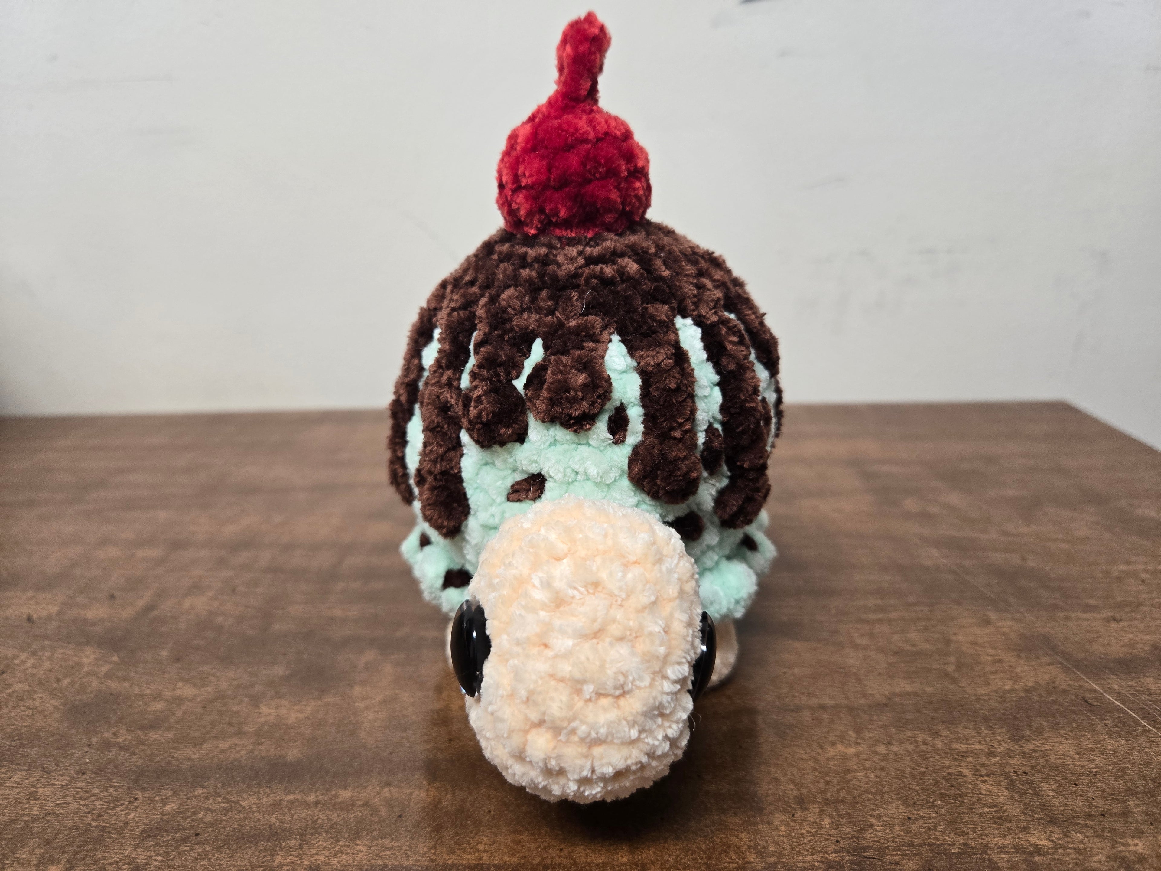 Tall Mint Chocolate Chip Ice Cream Sundae Turtle Plushy